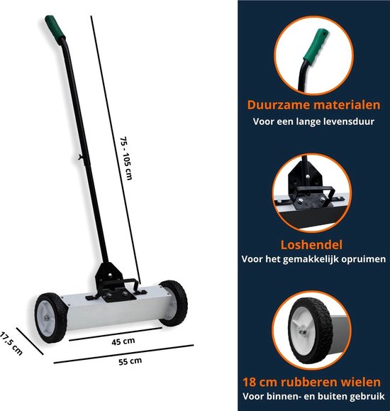 Magnetar Magneetbezem - Magnetische veegmachine - Metalen opvegen - RVS - Binnen en Buiten van Magnetar — afbeelding 3