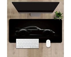 Grote Gaming Muismat 40x90 cm – Matte Zwarte Desk Mat met Sportauto Design – Antislip Rubber Bureaumat voor Gaming, Thuis & Kantoor – Extra Grote Rechthoekige Muismat voor Toetsenbord & Muis – Stijlvolle Werkplek Accessoire