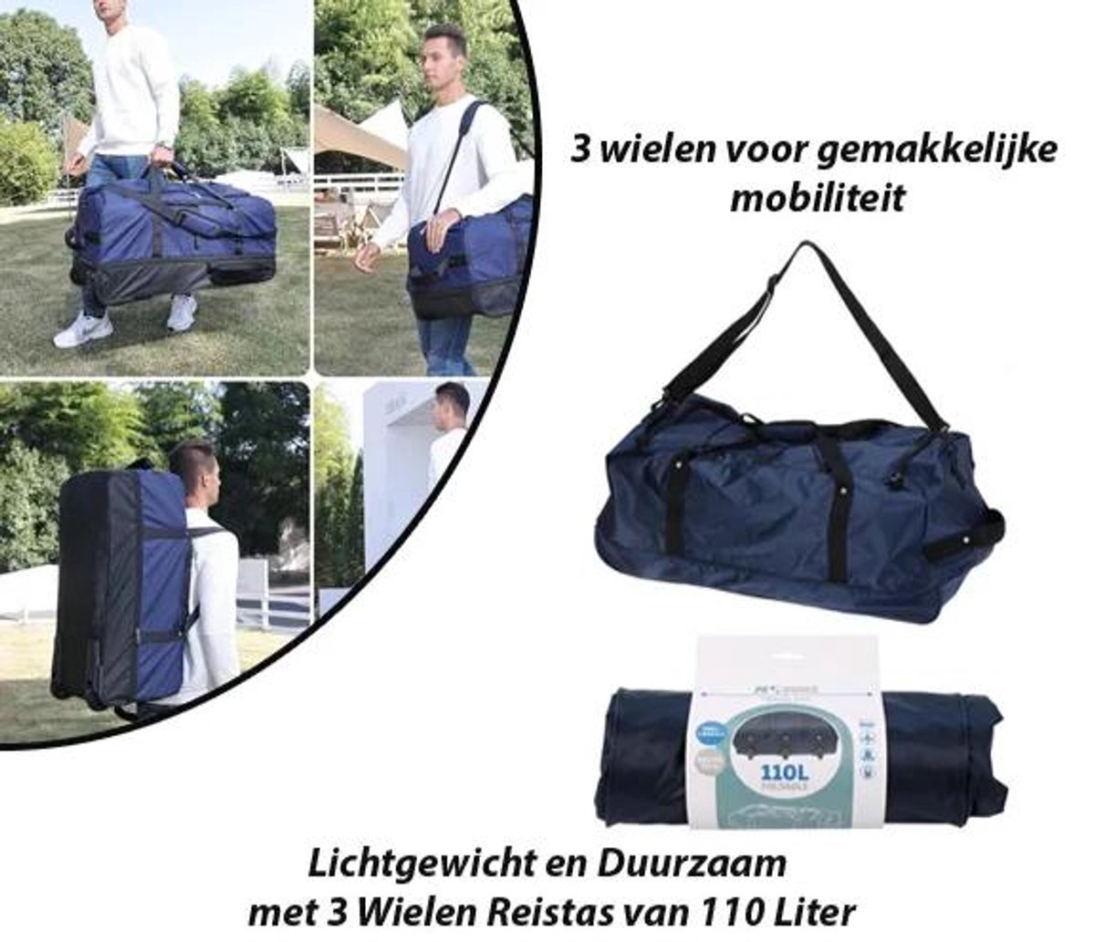 Lichtgewicht en Duurzaam met 3 Wielen Reistas van 110 Liter