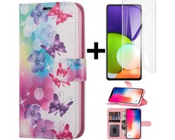 Print Book Case Geschikt voor Samsung Galaxy A14 - Telefoonhoesje-portemonnee hoesje kaarthouder -magneetflipje/ A14 hoesje + gratis screenprotector (4)