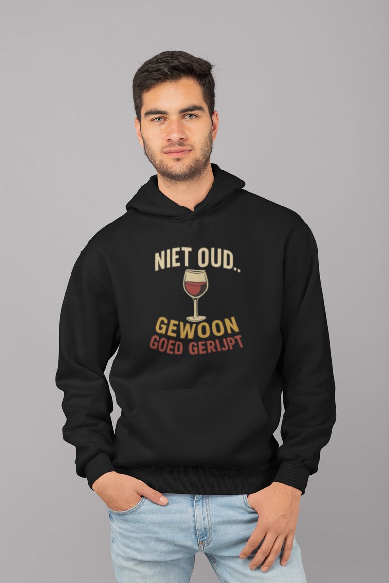 Goed Gerijpt - Verjaardag Hoodie Zwart - Grappig Hoodie - Maat XXL - Verjaardag Cadeau Mannen - Limited Edition