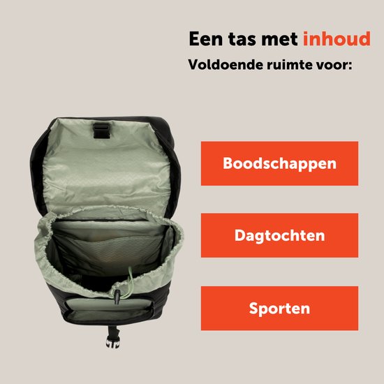 New Looxs ® Vigo Double - Dubbele Fietstas - Geschikt voor Elektrische Fietsen - Gerecycled Materiaal - 40 Liter - Zwart - Groen van New Looxs — afbeelding 5