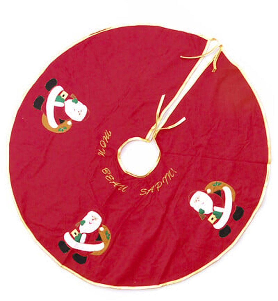 Feeric Christmas Kerstboomrok - rood met kerstmannen - D90 cm - polyester - kerstboom kleed