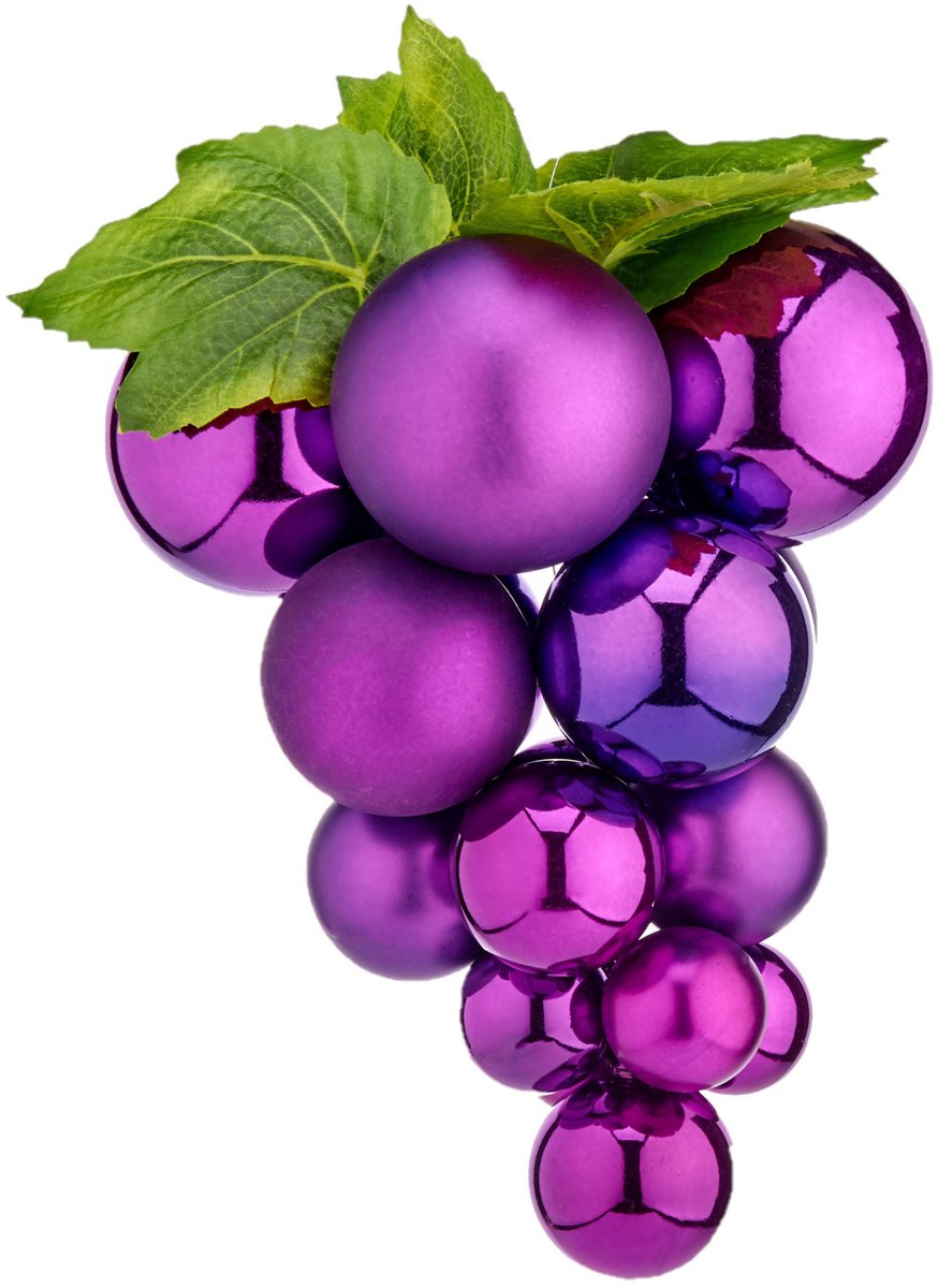 Krist+ Kerstornament druiventros - paars - 25 cm - kunststof - kersthanger fruit - wijn thema - decoratie druiven