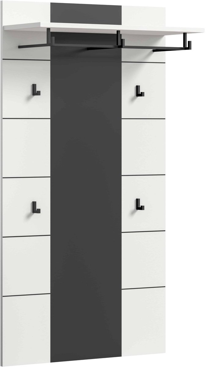 Furnilux Canu garderobekastpaneel wit NB Basaltgrijs NB - 29x80x141cm