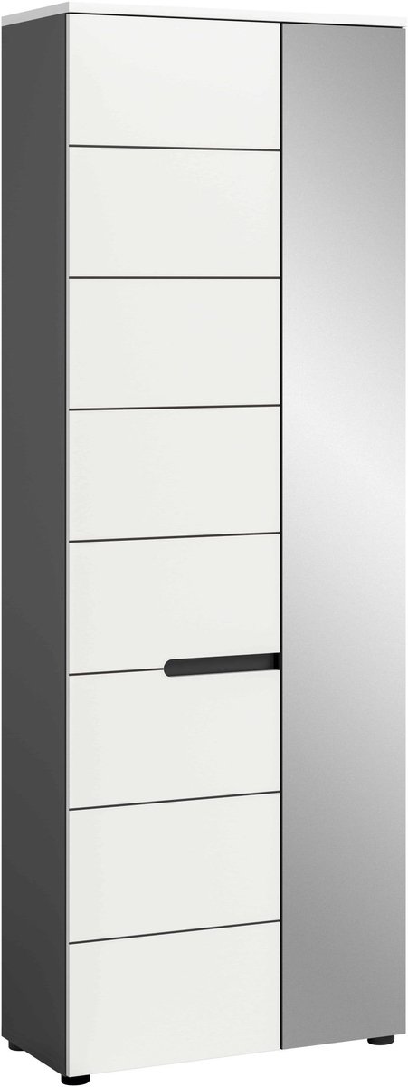 Furnilux Canu kledingkast wit NB Basaltgrijs NB - 37x65x190cm