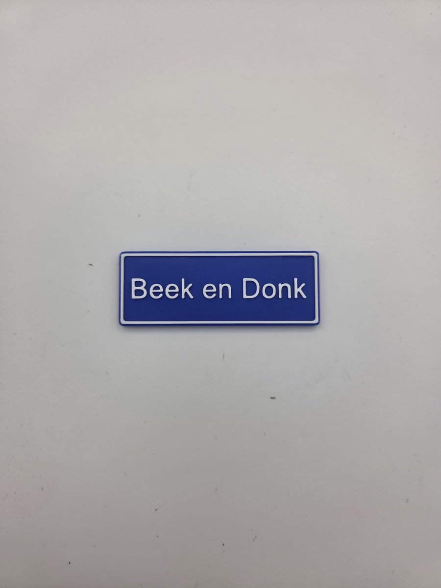 Koelkast Magneet plaatsnaam 8 X 3 CM Beek en Donk