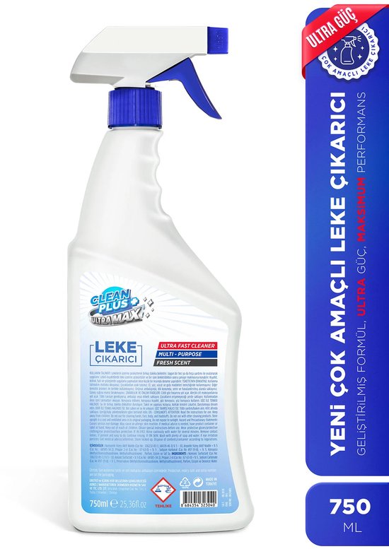 OZDEN OZDOGAN Clean Plus+ Détachant Multifonctionnel Ultra Puissant, Nettoyant Tout Usage 750 ml