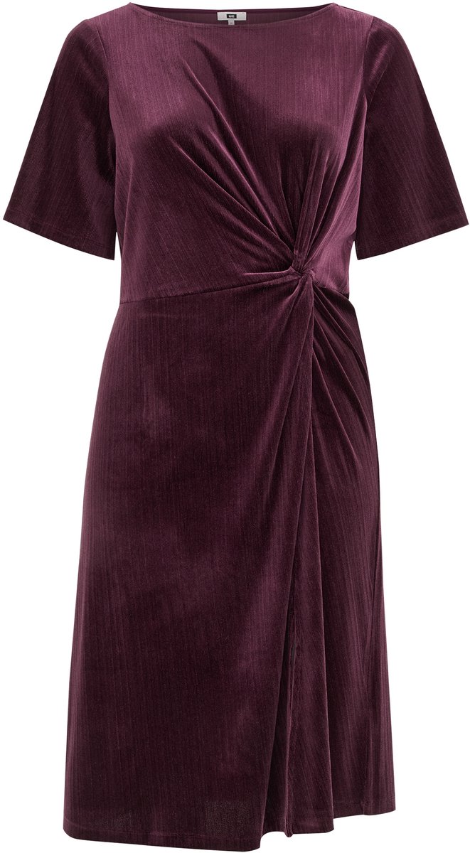 WE Fashion Dames velvet jurk met glittergaren - Curve