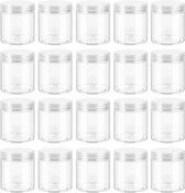 Voorraadpotten Set 20 Stuks - 236 ml - Transparant PET - Luchtdicht - Lekvrij - Schroefdeksel - 53 x 78 mm - Opbergpotten
