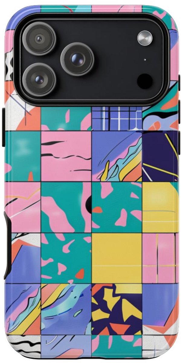 Kleurrijk Abstract Geometrisch Patroon – Telefoonhoesje Geschikt voor iPhone 17 Pro Max