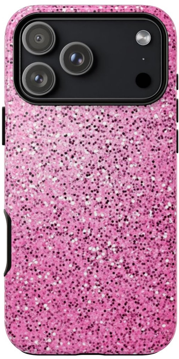 Roze Glitter Sprankelstructuur – Telefoonhoesje Geschikt voor iPhone 17 Pro Max