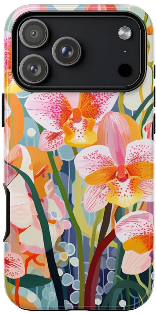 Kleurrijke Orchideeën Illustratie – Telefoonhoesje Geschikt voor iPhone 17 Pro Max