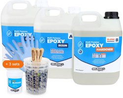 Mr.Boat Epoxy Universeel - 7500 gram - Transparante Resin / Epoxyhars - Met UV blocker - Mengbekers - Handschoenen – Tongspatels