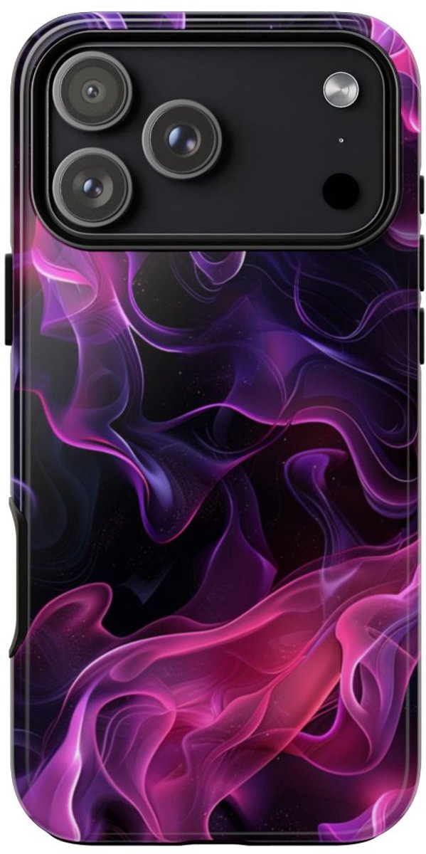 Violette en Roze Abstracte Vlammen – Telefoonhoesje Geschikt voor iPhone 17 Pro Max