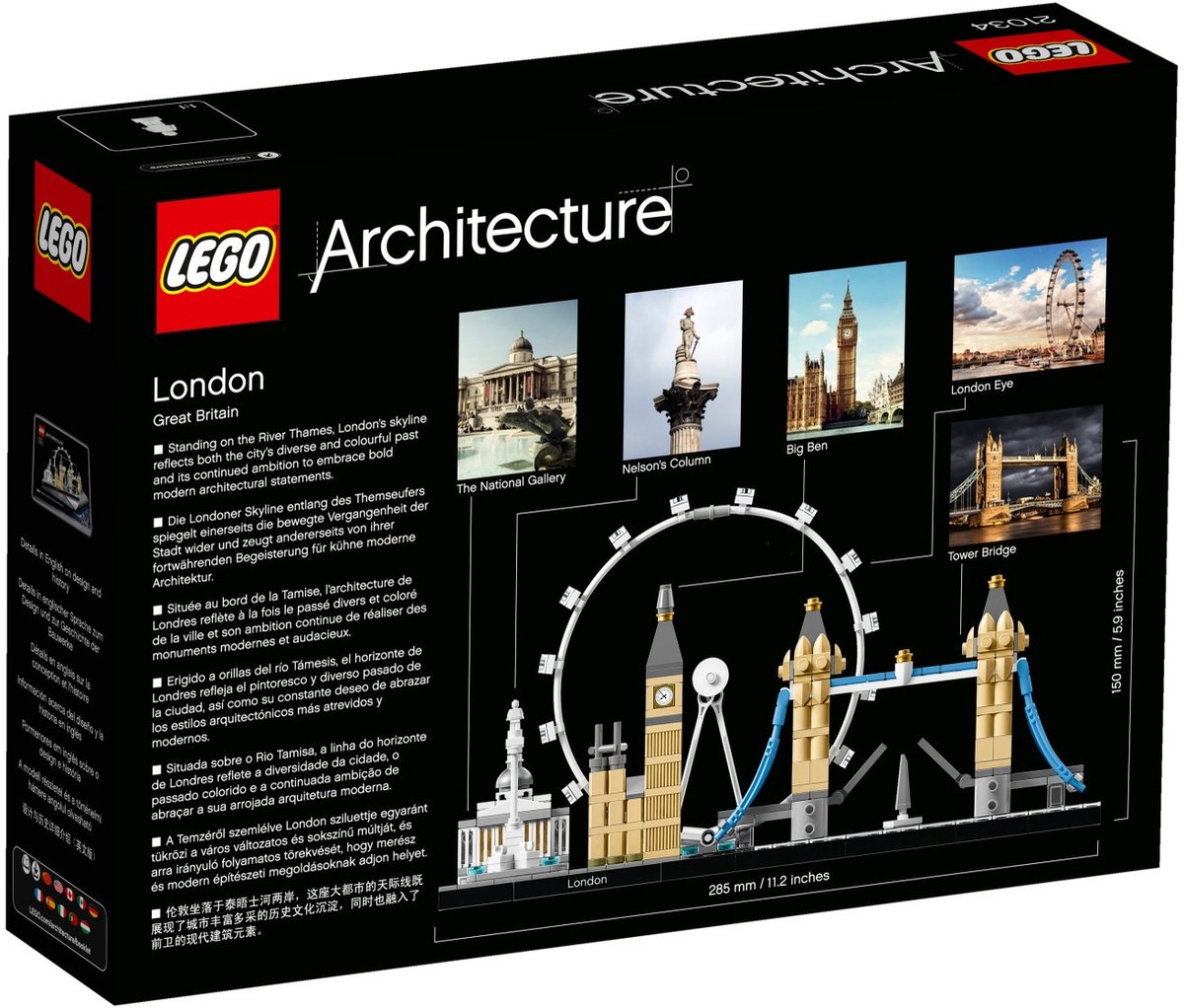 LEGO 21034 Architecture Londen Skyline Set, London Eye, Big Ben, Tower Bridge Model, Kantoor- of Huisdecoratie, Cadeau-Idee — afbeelding 12
