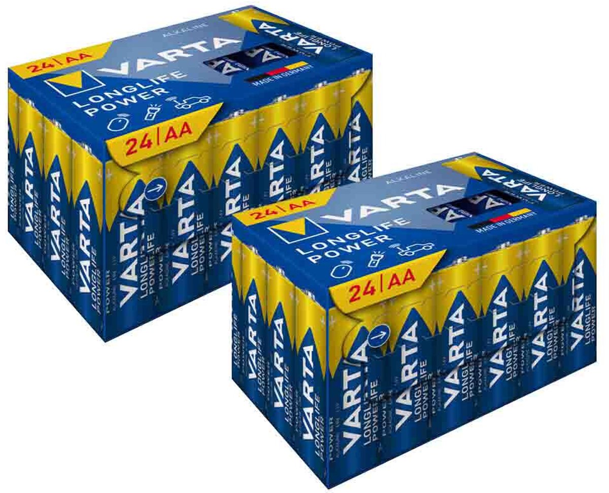 Varta Longlife Power AA Cube Pack - 2 x 24 stuks - Voordeelverpakking