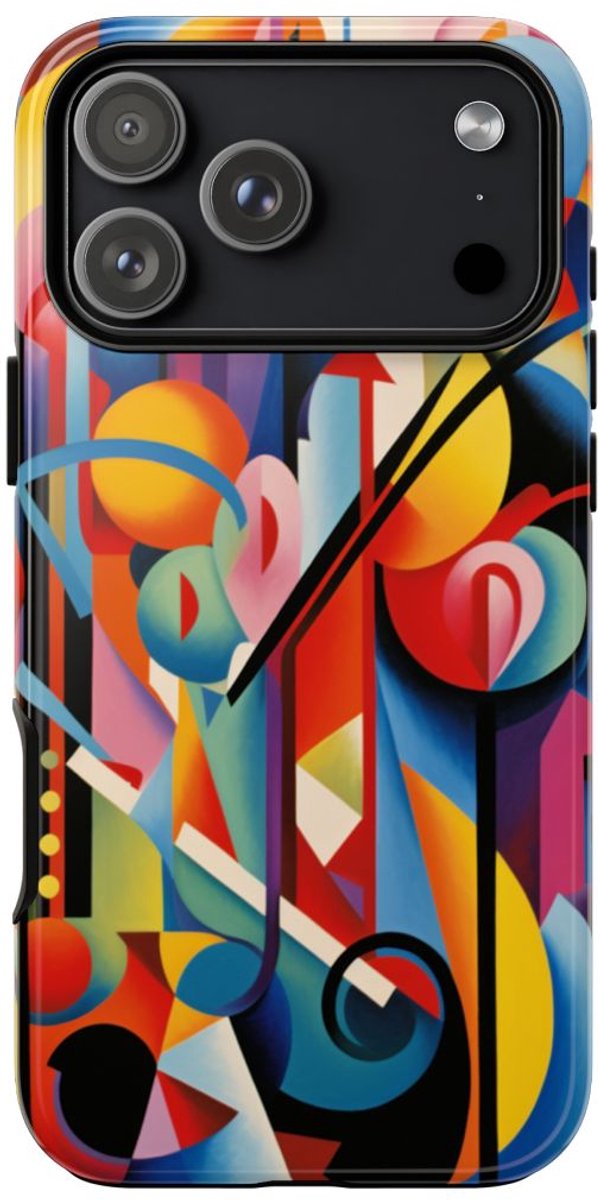 Kleurrijke Abstracte Geometrische Kunst – Telefoonhoesje Geschikt voor iPhone 17 Pro Max