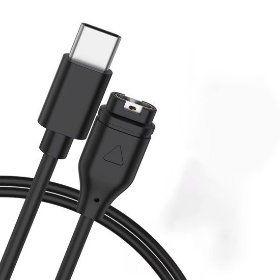 Qost - USB-C naar Garmin Kabel - 1 Meter - PVC - Zwart - Garmin oplaadkabel - Compatibel met Garmin Instinct / Forerunner / Fenix - 1-Pack