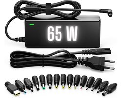 Premium Laptop oplader 65W - Universeel voor alle laptops - Incl. 17 opzetstukjes