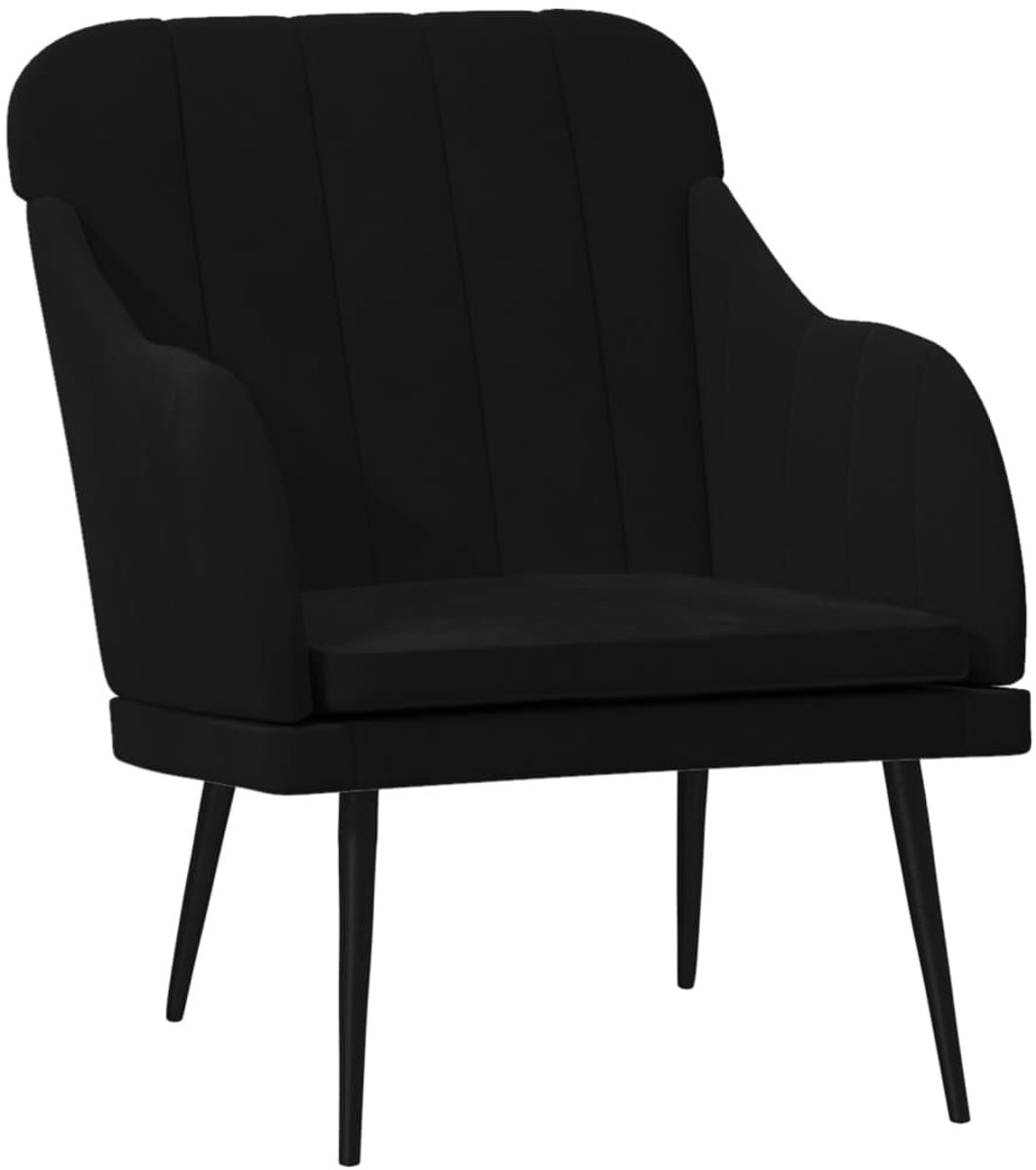 vidaXL Fauteuil - 63x76x80 - cm - fluweel - zwart