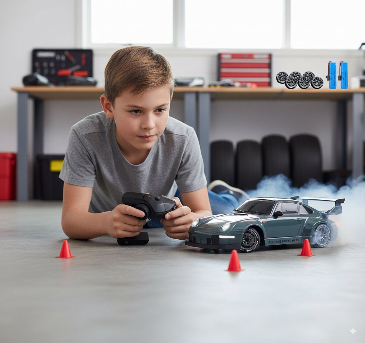 PolkaHome RC Drift Auto 1:24 – Afstandsbestuurbare RC Auto – 4WD – 2 Accu’s – 20 km/h — afbeelding 11