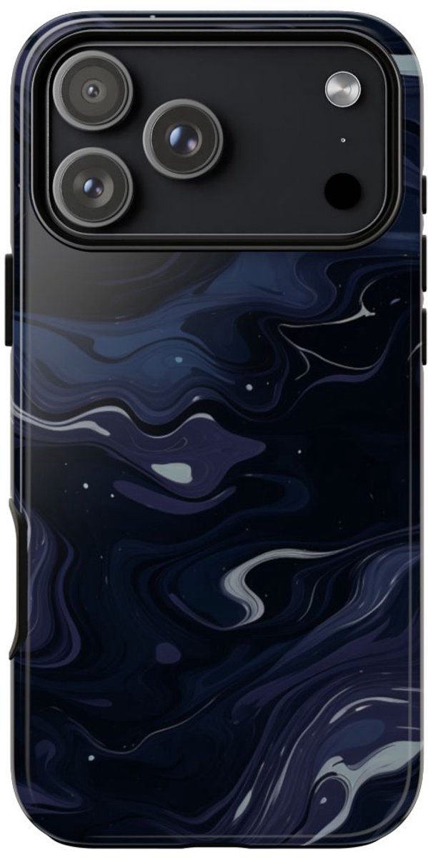 Donker Abstract Wervelend Patroon – Telefoonhoesje Geschikt voor iPhone 17 Pro Max