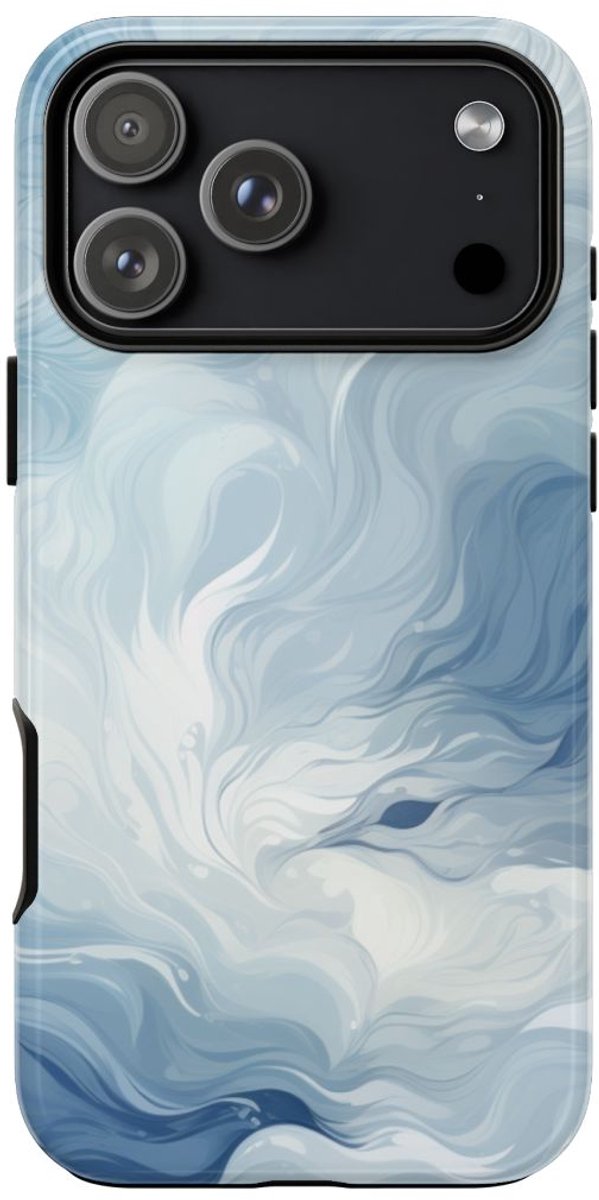 Wervelend IJzig Blauw Abstract Ontwerp – Telefoonhoesje Geschikt voor iPhone 17 Pro Max