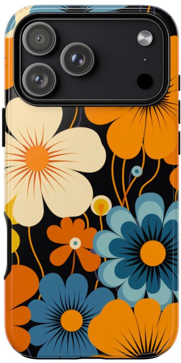 Gedurfd Retro Bloemenpatroon – Telefoonhoesje Geschikt voor iPhone 17 Pro Max