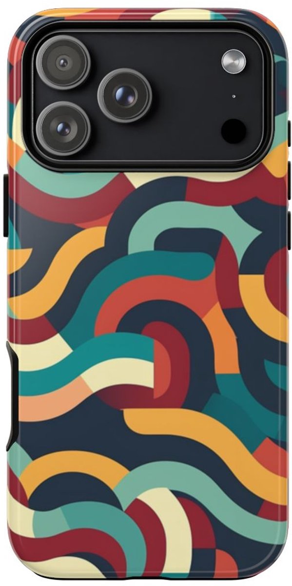 Kleurrijk Abstract Golvend Patroon – Telefoonhoesje Geschikt voor iPhone 17 Pro Max