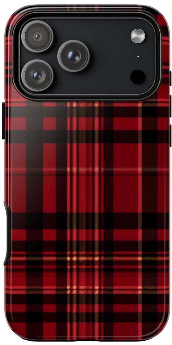 Klassiek Rood Tartan Ruitpatroon – Telefoonhoesje Geschikt voor iPhone 17 Pro Max