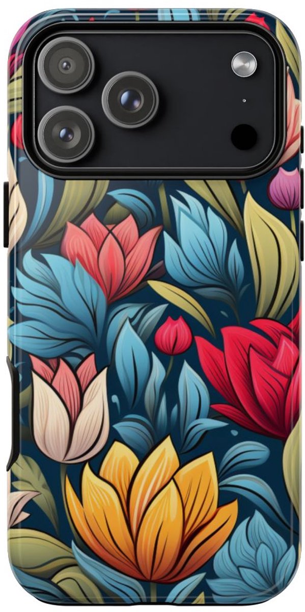 Kleurrijk Bloemenpatroon – Telefoonhoesje Geschikt voor iPhone 17 Pro Max