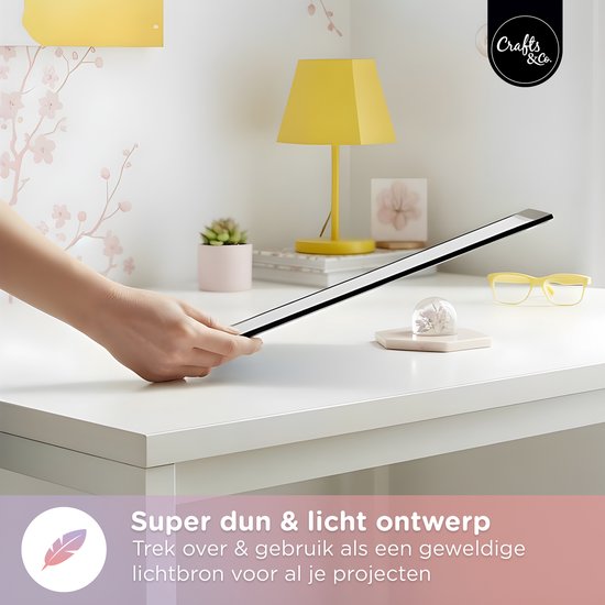 Crafts&Co Planche À Dessin A3 - Lightpad A3 DIY - Diamond Painting Pour Enfants Et Adultes - DIY - Tablette De Dessin - Boîte À Lumière Pour Dessin - Plaque Lumineuse - Matériel De Dessin Professionnel - Jouets Filles - Matériel De Bricolage - Noir