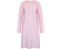 Gaubert Essential Dames Nachthemd Lange Mouw - Premium Gekamd Katoen - All-Over Print Tiny Hearts - Roze - Maat XXL - GB-6806