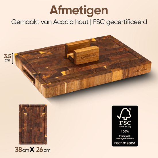 Serveerplank acacia hout met sapgoot