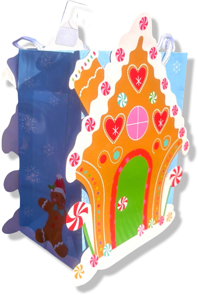 4 Luxe Kerst Cadeautasjes A5 formaat 18x13x10cm - Kerst Papieren cadeautasjes met Full-color bedrukking