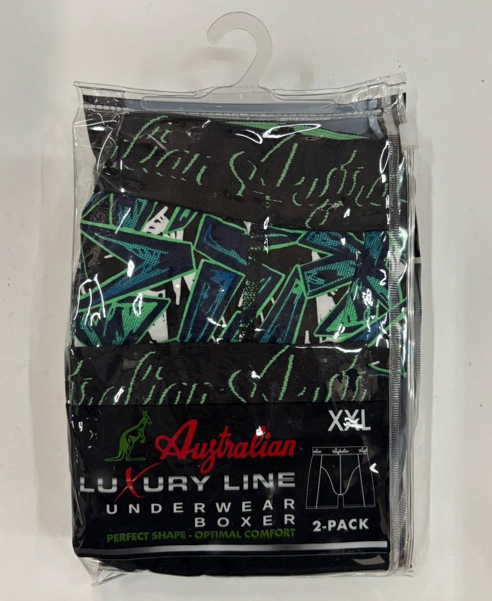 2 stuks Australian Boxershort- Groen Blauw -XXL
