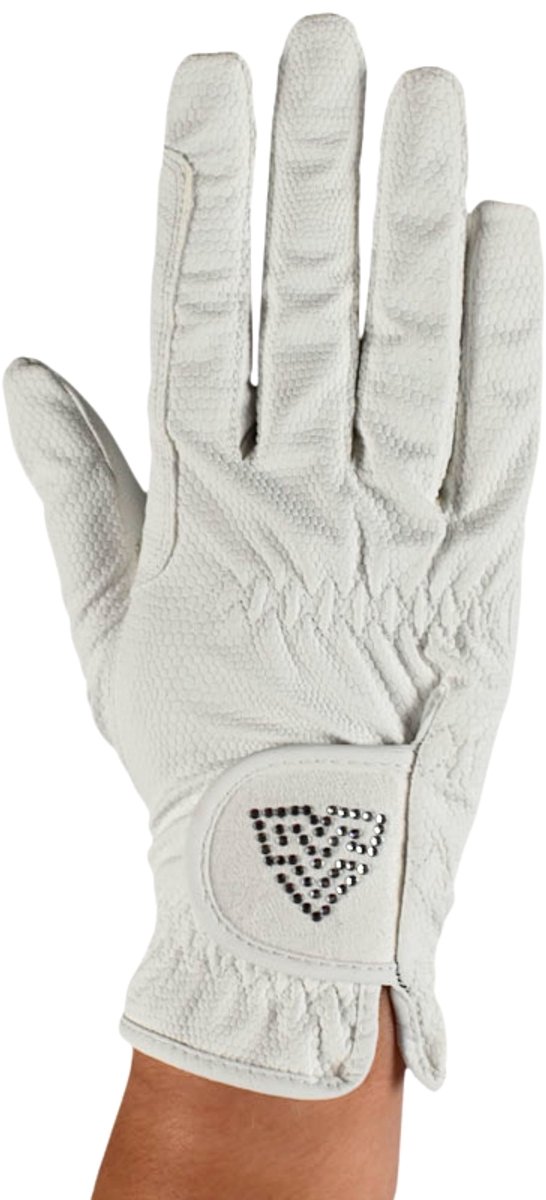 Paardrijhandschoenen Vincere Tech Duro SW - maat 8.5 - White/Crystal