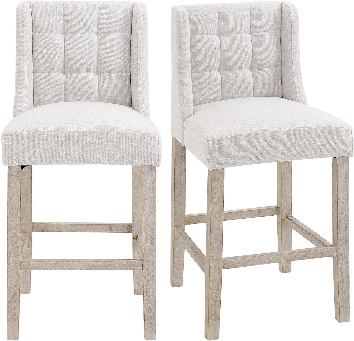 HOMCOM Set van 2 barkrukken moderne keukenstoelen barkrukken voor keuken linnen-touch hout 835-485