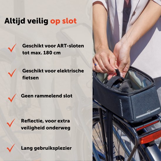 New Looxs ® Sports Trunkbag Lock MIK 2.0 - Tas voor ART Slot - Voor MIK Bagagedragers - Kettingslot Tasje - 4,5 liter - Zwart van New Looxs — afbeelding 3