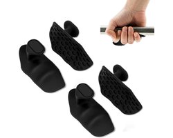 2 paar antislip rubberen gewichthefhandgrepen - Geschikt voor training in de sportschool, pull-ups, deadlifts, dumbbells en gewichtheffen - Zwart