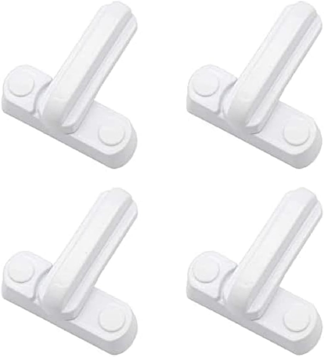Image of 4 stuks - Raamsloten - Deur & Raamslot - Raambegrenzer - Raambeveiliging - Veiligheidsslot Aluminiumlegering - valbeveiliging - Kinderslot - raambegrenzer sloten - met schroeven - wit