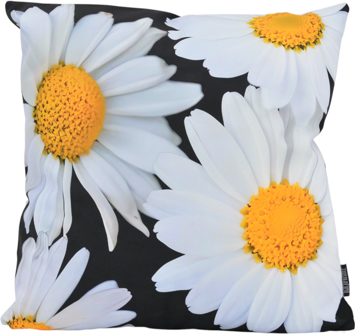 Gek op Kussens! Sierkussen Daisies | 45 x 45 cm | Katoen/Polyester geel-wit