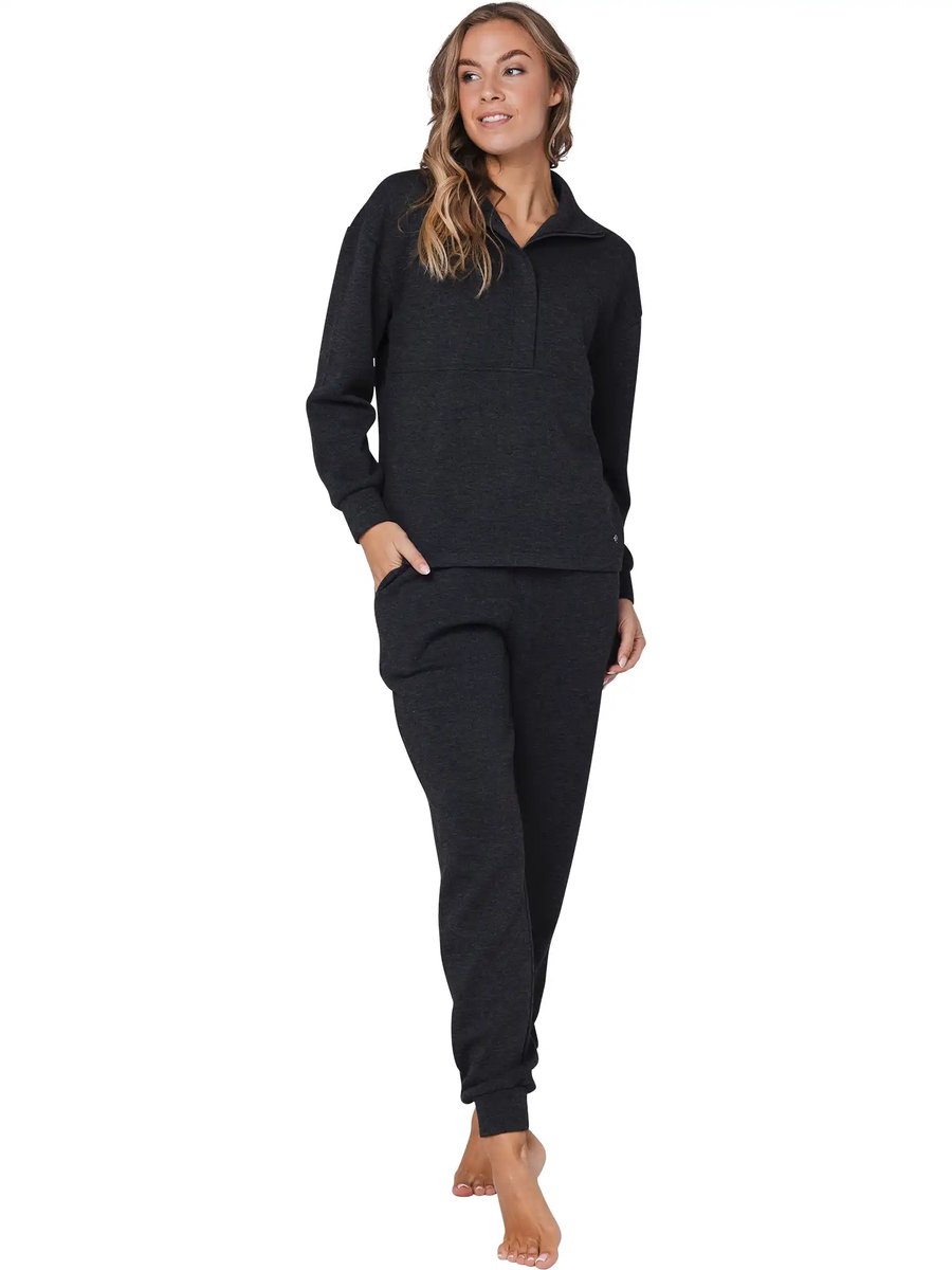 Pastunette Premium - Huispak - Balance - Polyester/Viscose - Donkergrijs - Maat 48