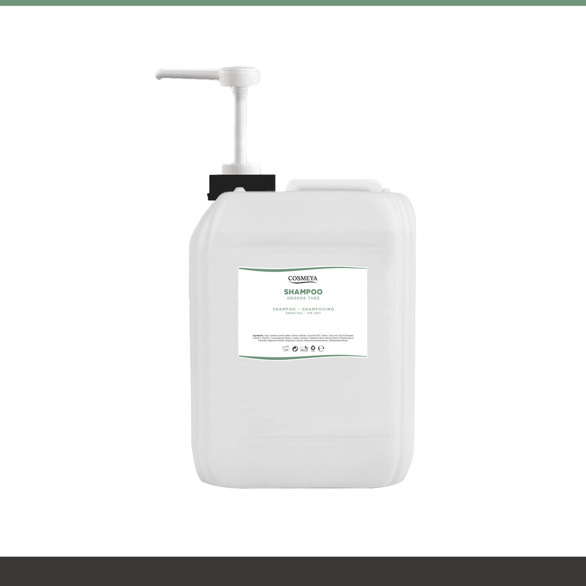 Shampoo - Groene Thee - Transparant - 3 Liter - Jerrycan - Met pomp - Shampooing - Navulling Q7