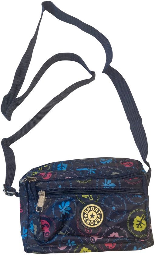 Sac bandoulière HipWare - Sac Sacs bandoulières femme - 4 compartiments - Feuille Blauw