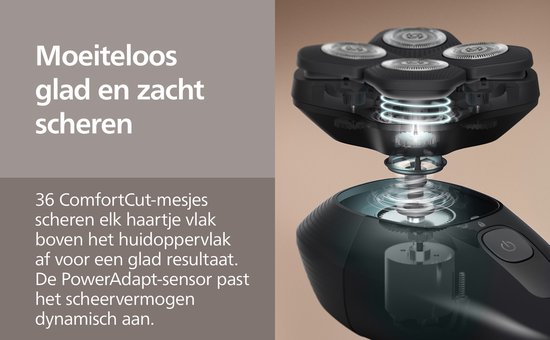 Philips Series 7000 Headshaver - Scheerapparaat mannen hoofd - Wet&Dry - Flexibele scheerkop - Opbergetui - Reinigingsstation- HS7980/15