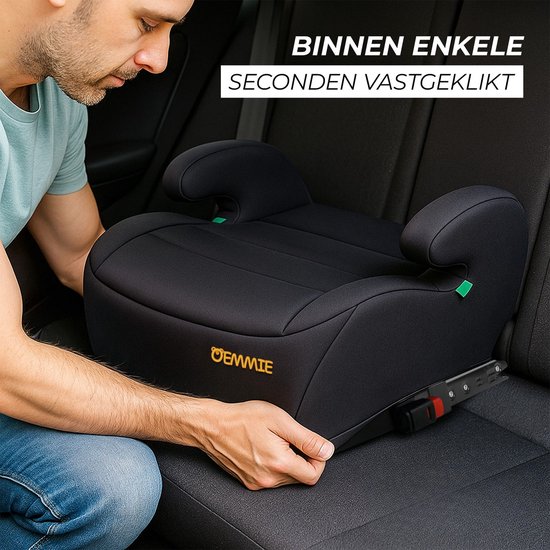 Oemmie Zitverhoger - Autozitje - Kinderzitje - Autostoelverhoger - Booster Seat - 125-150 cm - Met Armleuning - Zacht Schuim - Zwart van Merkloos — afbeelding 5