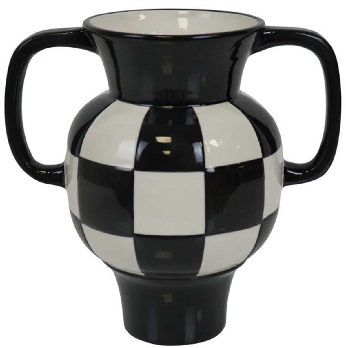 Vaas Keramiek - Zwart/Wit - 22x14,5x22,5cm