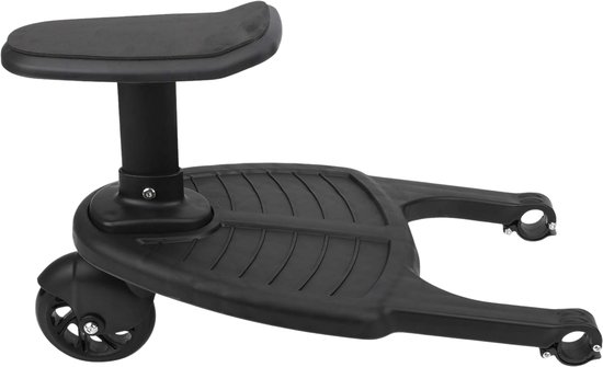 Oemmie Meerijdplankje - Meerijdplankje met zitje - Voor Kinderwagen/Buggy - Buggy Board - Zwart